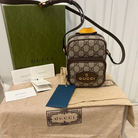 Gucci Brown and Beige GG Pattern Neo Vintage Crossbody Bag - Picture 3 of 6